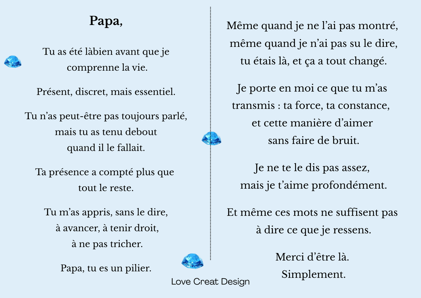 Carte "Tu es mon pilier" — Pour papa, de son enfant