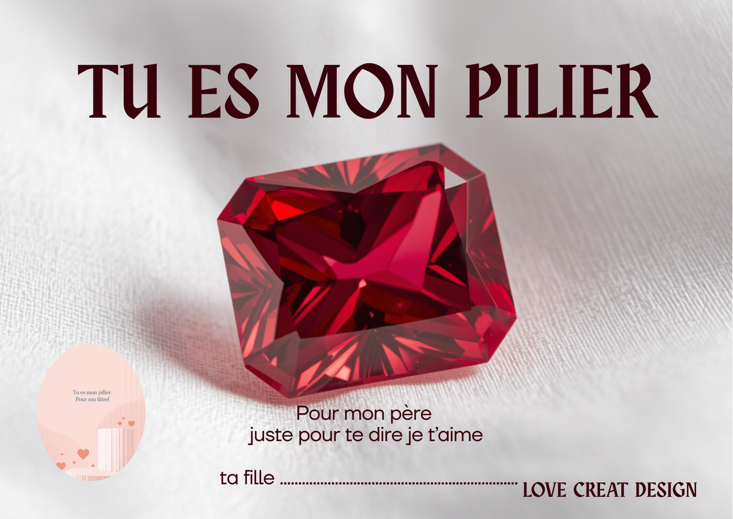 Carte "Tu es mon pilier" — De ta fille à son papa