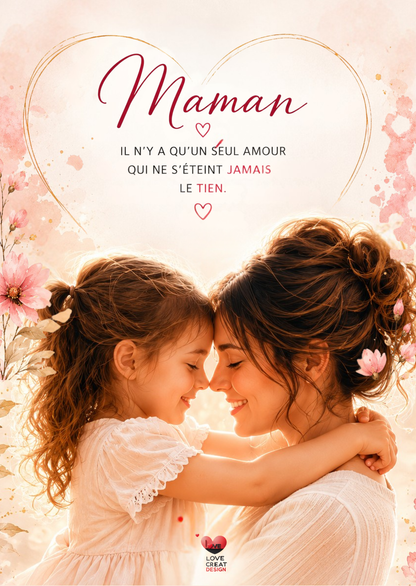 Carte Maman — Il n’y a qu’un seul amour qui ne s’éteint jamais