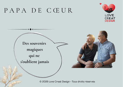 Carte "Papa de cœur — Père par choix, papa par amour" | Love Creat Design