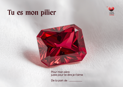 Carte "Tu es mon pilier" — De ta fille à son papa