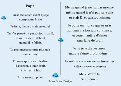 Carte "Tu es mon pilier" — Pour papa, de son enfant