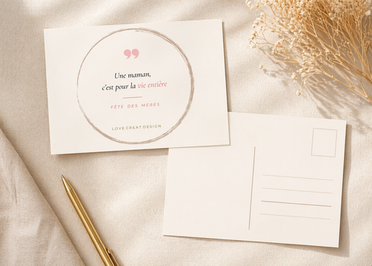 Carte "Une maman, c'est pour la vie entière" — Fête des Mères