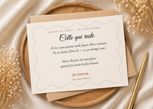 Carte "Celle qui reste" — Maman de Cœur
