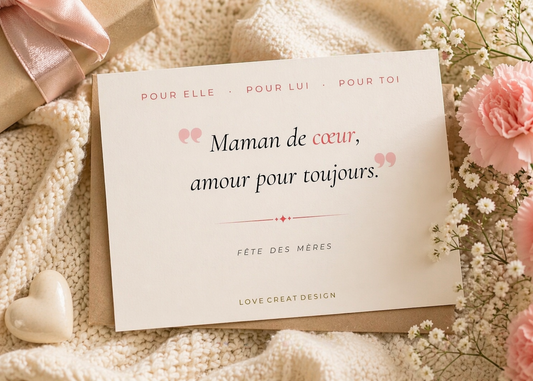 Carte "Maman de cœur, amour pour toujours" — Fête des Mères