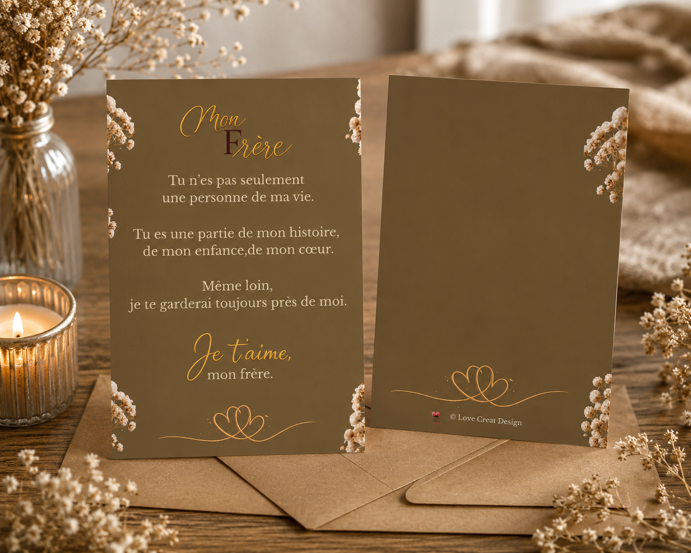 Carte "Mon Frère - Tu es une partie de mon histoire" — Message poème