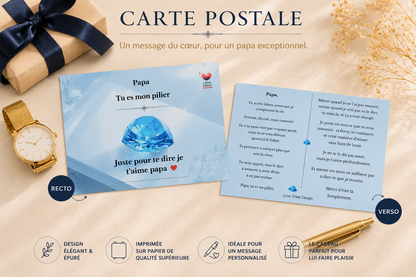 Carte "Tu es mon pilier" — Pour papa, de son enfant