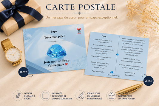 Carte "Tu es mon pilier" — Pour papa, de son enfant