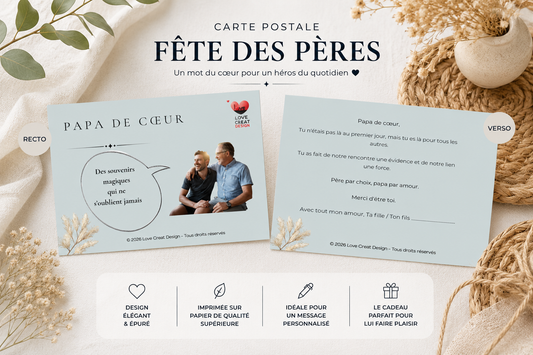 Carte "Papa de cœur — Père par choix, papa par amour" | Love Creat Design