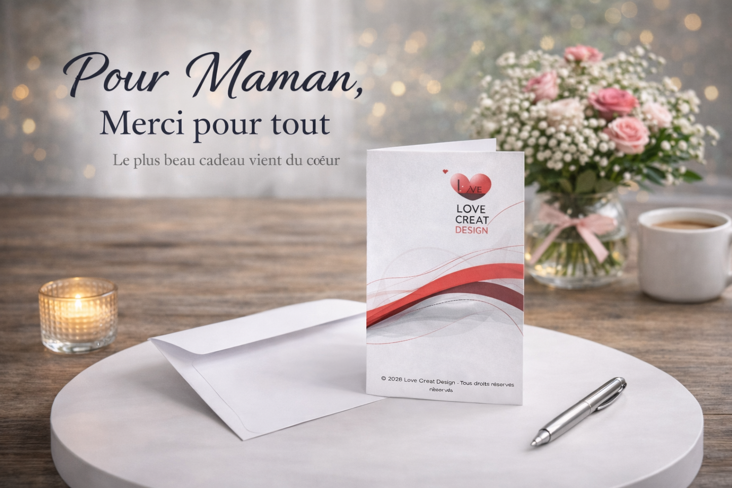 Carte Pour Maman "Merci pour tout" - Message de Gratitude Premium | Love Creat Design