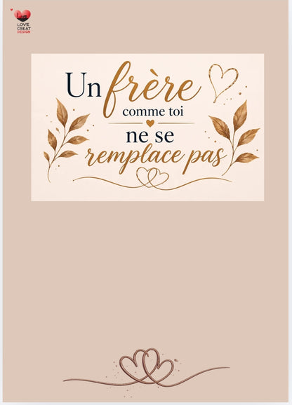 Carte "Un frère comme toi ne se remplace pas" — Lettre complète
